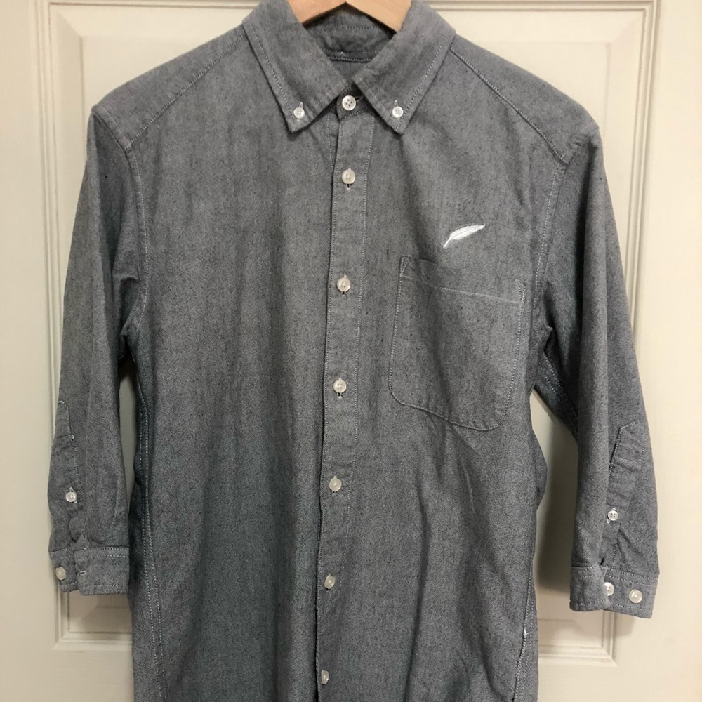 Publish button Casual Gray Shirt SZ S
